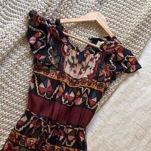 Anthropologie Multicolor Patterned Midi Dress